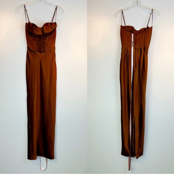 House of CB “Charmaine” Midaxi Chocolate Gown XS NWT - Picture 16 of 16